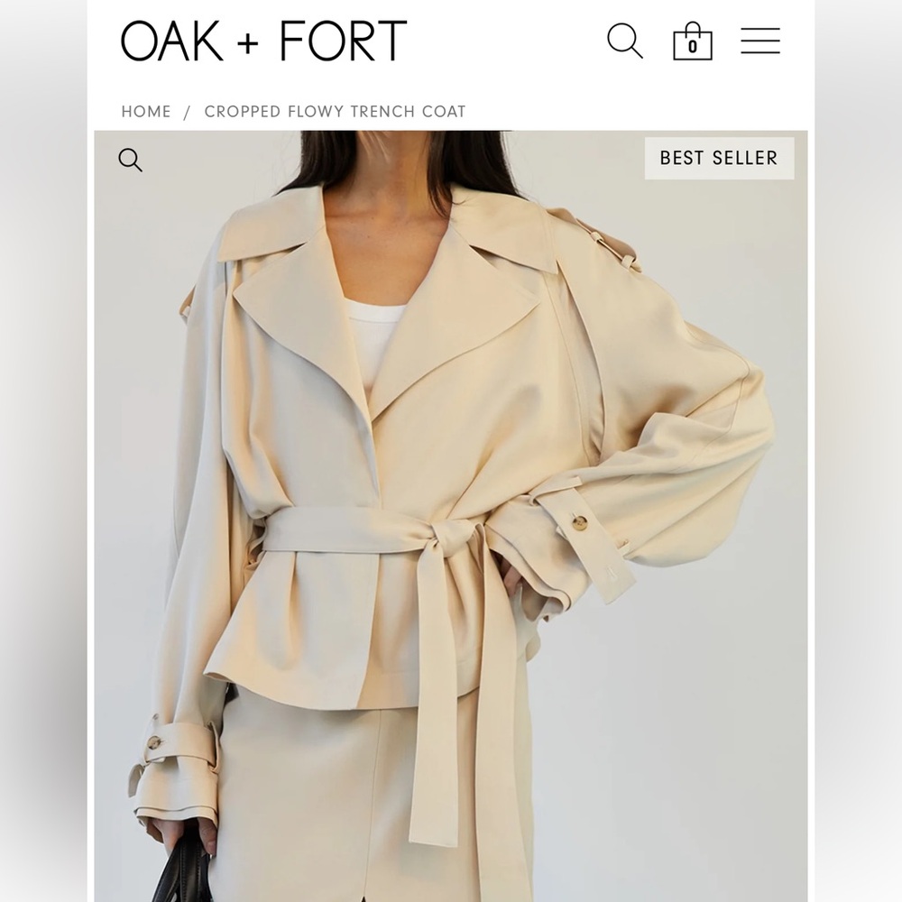 OAK + FORT Beige Trench Coat